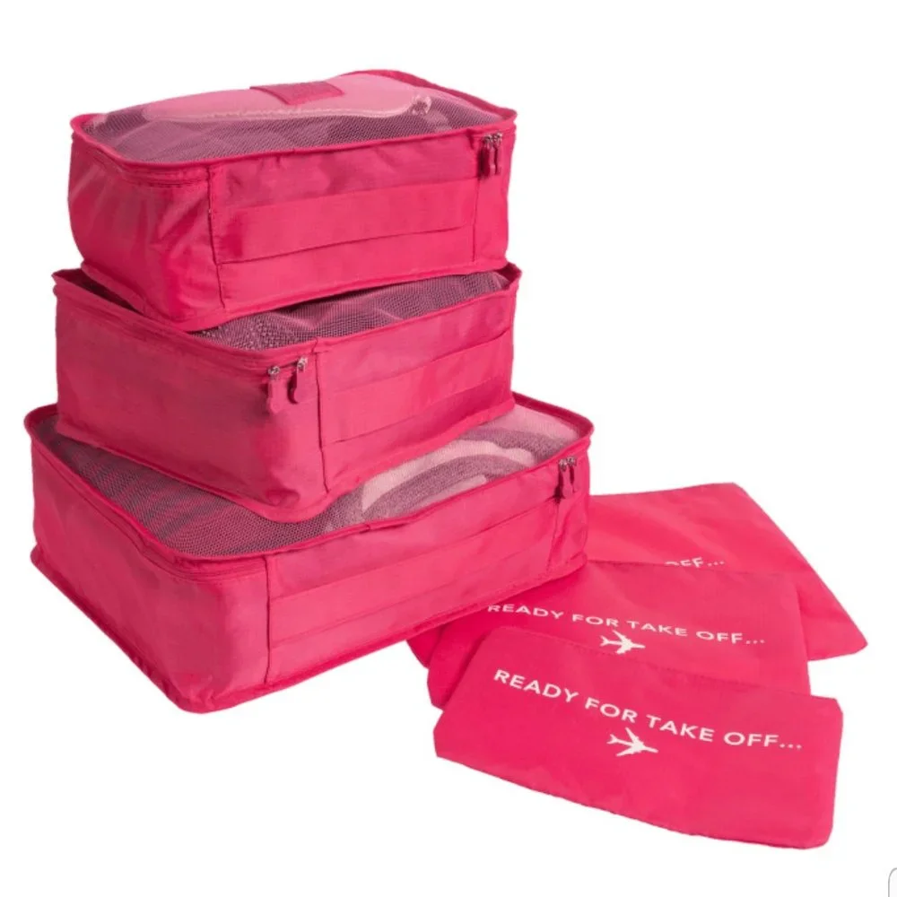 TWO- 6-Piece Luggage Packing Cubes & Laundry Pouches